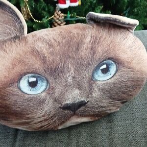 Brown Cat Face Pillow